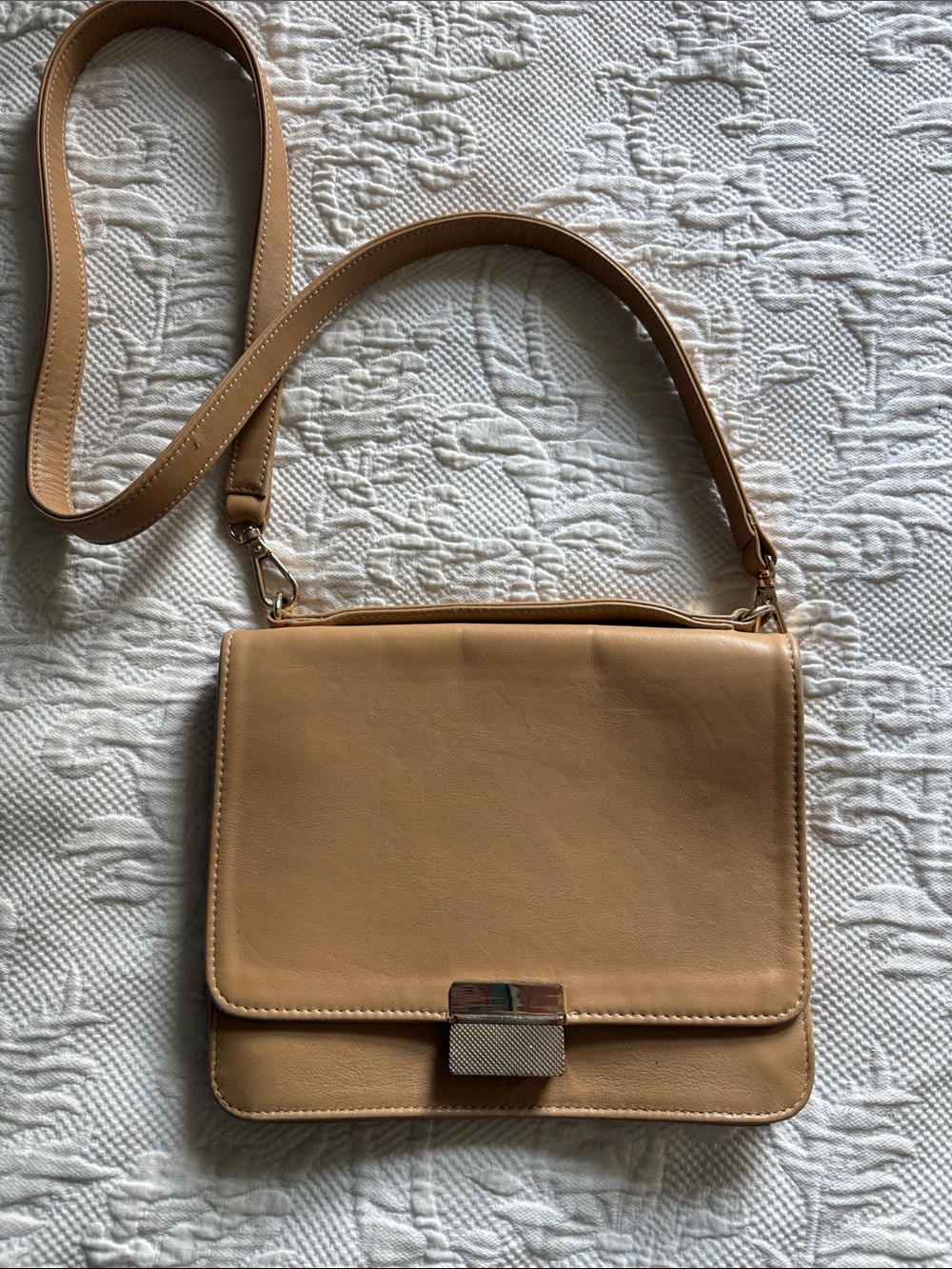 Lauren Merkin Classic Tan Leather Crossbody Bag